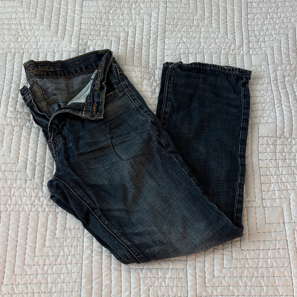 Men's AE Dark Blue slim straight jeans 28x30